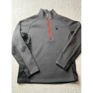 Spyder Men's Gray Black 1/4 Zip Core Sweater Pullover Athletic‎ Size M